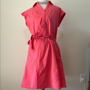 Croft & Barrow coral colored A-line midi dress in size Medium